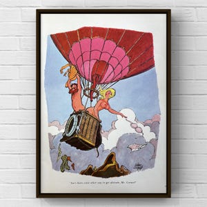 Ilustración de cómic Playboy vintage de los años 70, Dink Siegel, divertido anuncio de revista de los años 70, póster impreso en papel, arte de pared, decoración del hogar, regalo retro, coche original.