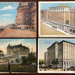 Cartes postales vintage des années 1900 Québec Canada Mount Royal Hotel V and Sons Cartes Carte postale de Montréal Carte postale victorienne rétro, lot de 4 papiers rares