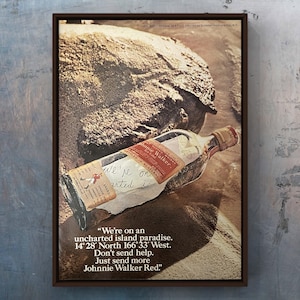 Cigarrillos Benson vintage de los años 70, barra de whisky escocés de los años 70, revista Jonnie Walker, póster publicitario de 2 páginas, impresión, arte de pared, decoración del hogar, regalo, coleccionable original
