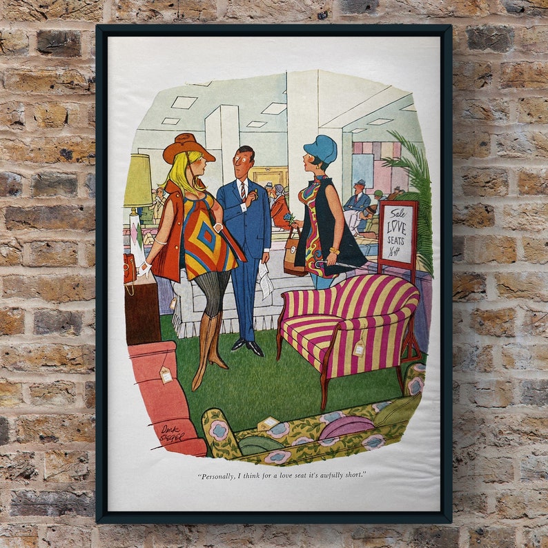 Vintage 1960s Playboy Comic Illustration Painter Naked Funny 60s