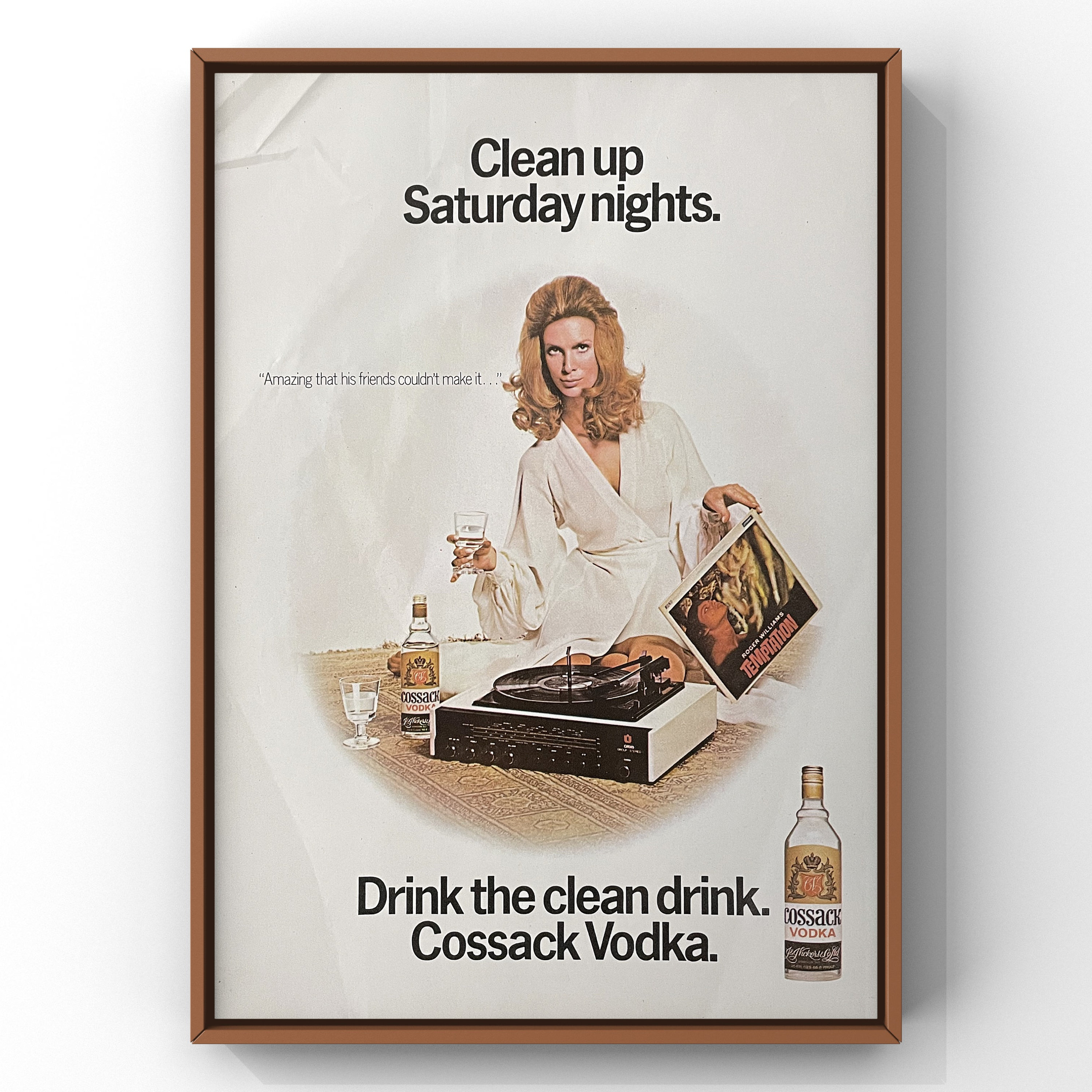 Vintage 1970s Cossack Vodka Alcohol Ad Poster Print Retro 70s Etsy