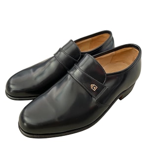 Scarpe eleganti vintage anni '80 in pelle Hartt Canada da uomo, taglia USA 8,5, nere, da ufficio, alla moda, retrò, regalo, matrimonio, formale, anni '80, eleganti