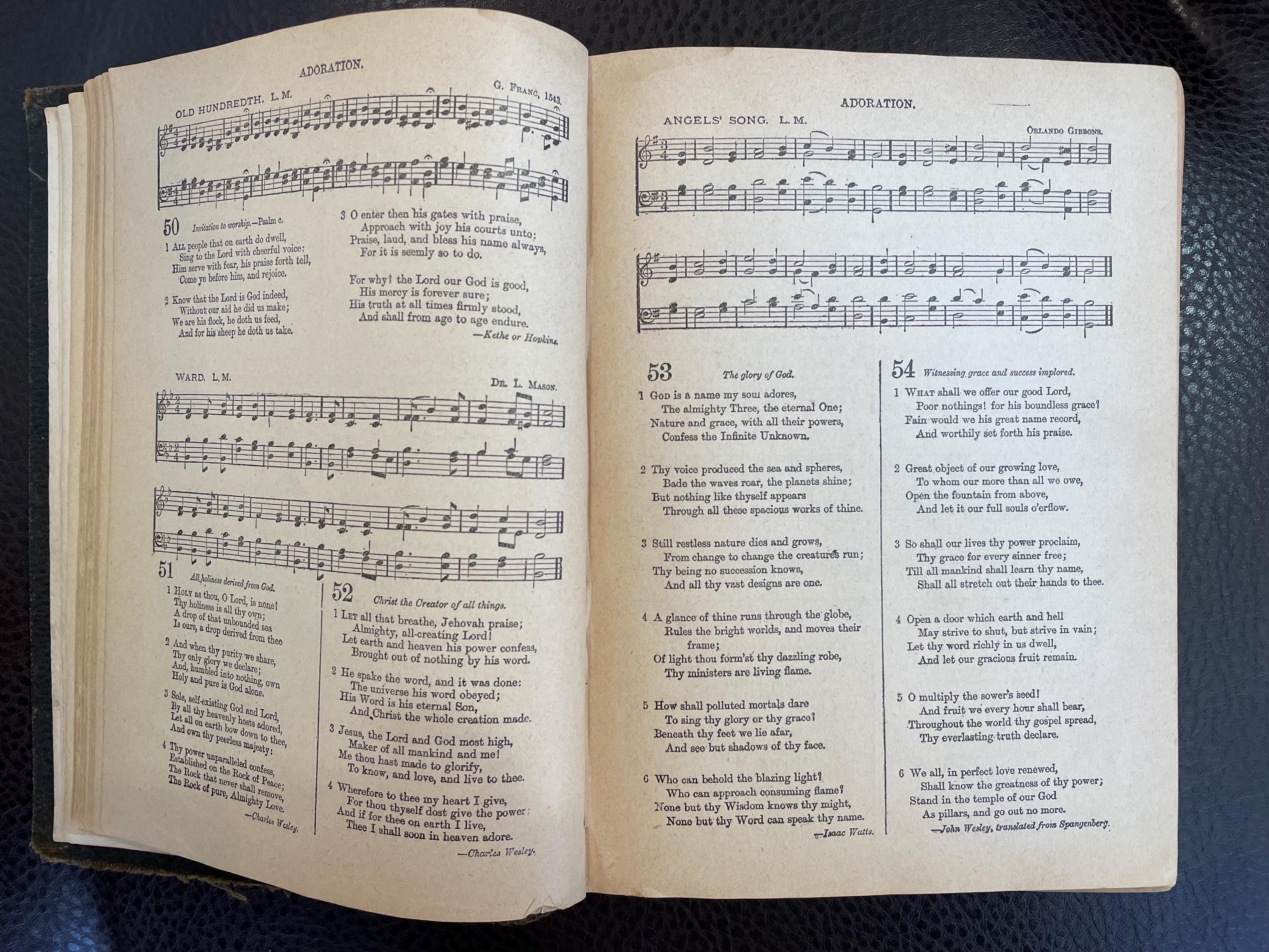 Antique Hardcover Methodist Hymn and Tune Book Prayer 1900s 1896 ...