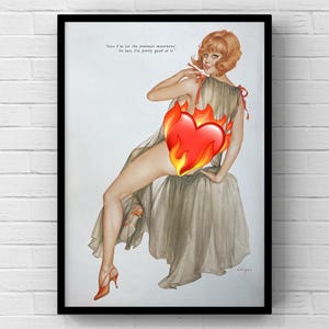 Vintage 1970s Vargas Girl Playboy 70s Pinup Woman Sexy Pinup Magazin Seite Ad Poster Papier Druck Wand Kunst Home Decor Retro Geschenk Playboy