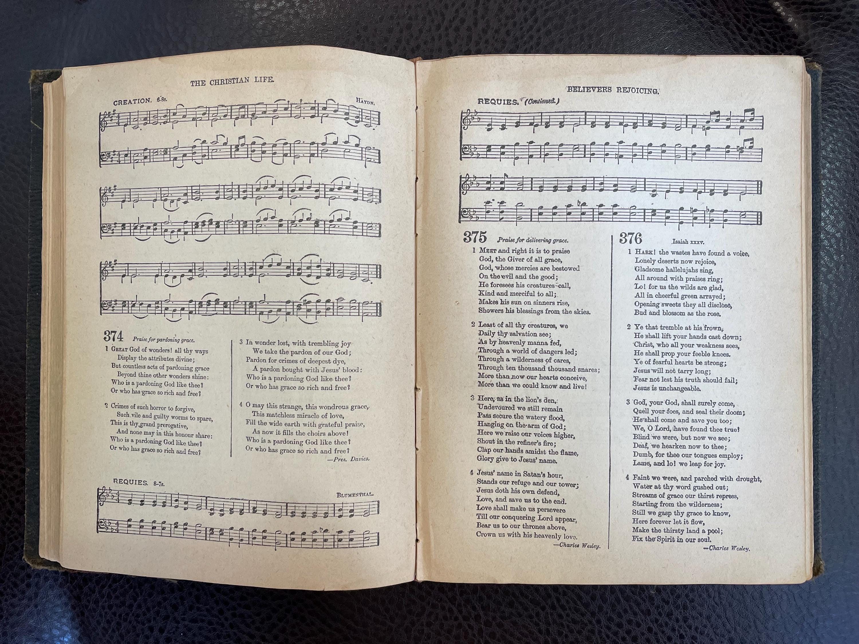 Antique Hardcover Methodist Hymn and Tune Book Prayer 1900s 1896 ...