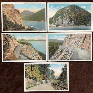 Lot de 5 cartes postales vintage des années 1900, cartes uniques de voyage, rétro tempête King Road, New York, États-Unis, paysages, impressions, carte postale cadeau à collectionner des années 1920