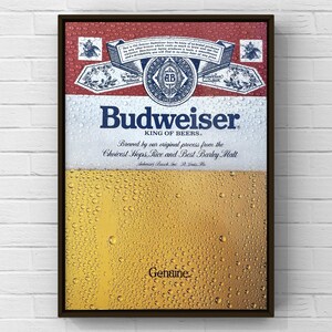 Vintage 1980s Budweiser Beer Alcohol Bar 80s Magazine Page Ad Poster Print Wall Art Home Decor Retro Gift Original Bud Man Cave King