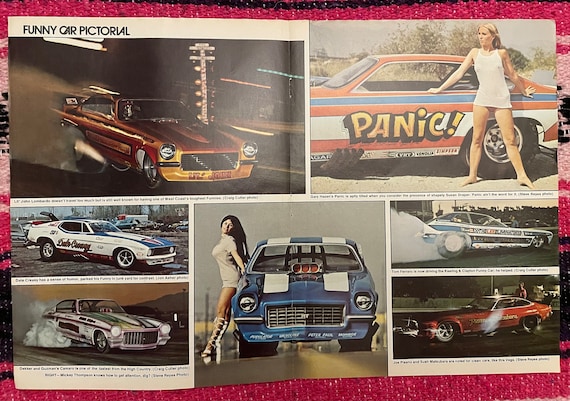 Vintage 1970s Car Pinup Racing Sexy 70s Magazine Ad Poster Paper