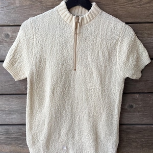 Vintage 1970s Scotch English Deadstock White Soft T Shirt Size Extra Small Mens Womens Shirts Clothing 70s Retro Gift Tee Metal Zipper Gift