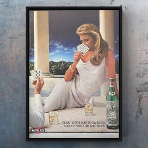 Vintage anni '80 Martini & Ross 80s Vermouth Bar Alcohol Magazine Page Ad Poster Carta Stampa Wall Art Home Decor Retro Regalo Originale Collezionabile