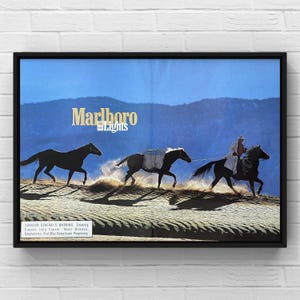 Vintage 2000s Marlboro Cigarettes Cowboy Y2K 00s Magazine 2 Page Ad Poster Print Wall Art Home Decor Retro Gift Original Collectible Western