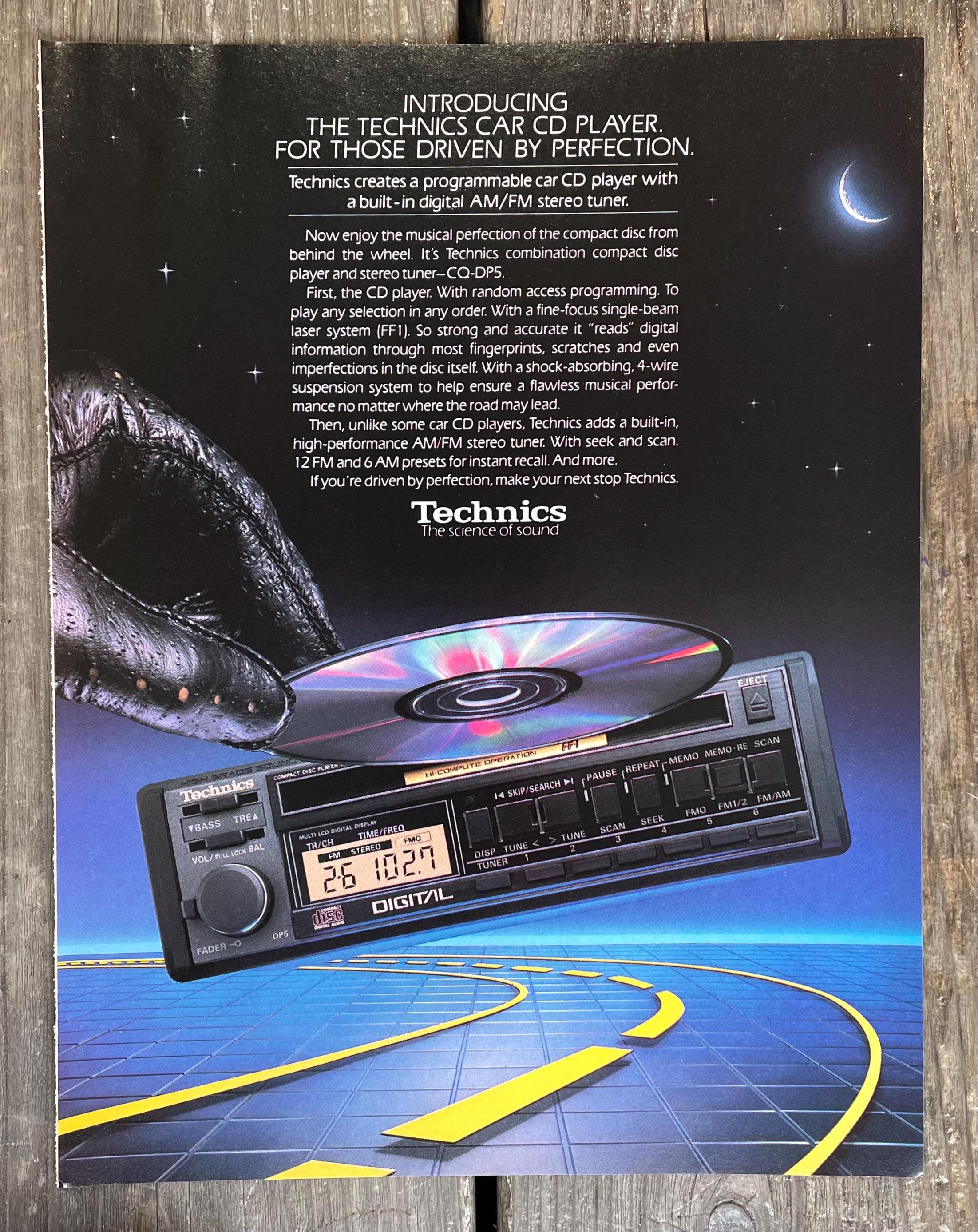 Vintage 1980s Technics Disc Speakers Tech 80s Magazine Page Ad
