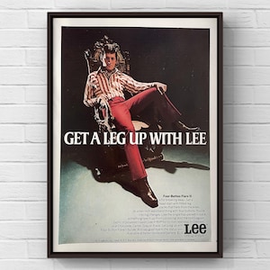 Vintage 1970s Lee Brand Clothing 70s Man Pants Lees Magazine Page Ad Poster Paper Print Wall Art Home Decor Retro Gift Original Collectible