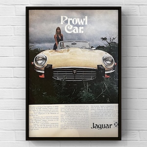 Vintage anni '70 Jaguar Classic Car 70s Magazine Page Ad Poster Carta Stampa Wall Art Home Decor Retro Regalo Originale Collezionabile Man Cave Trendy