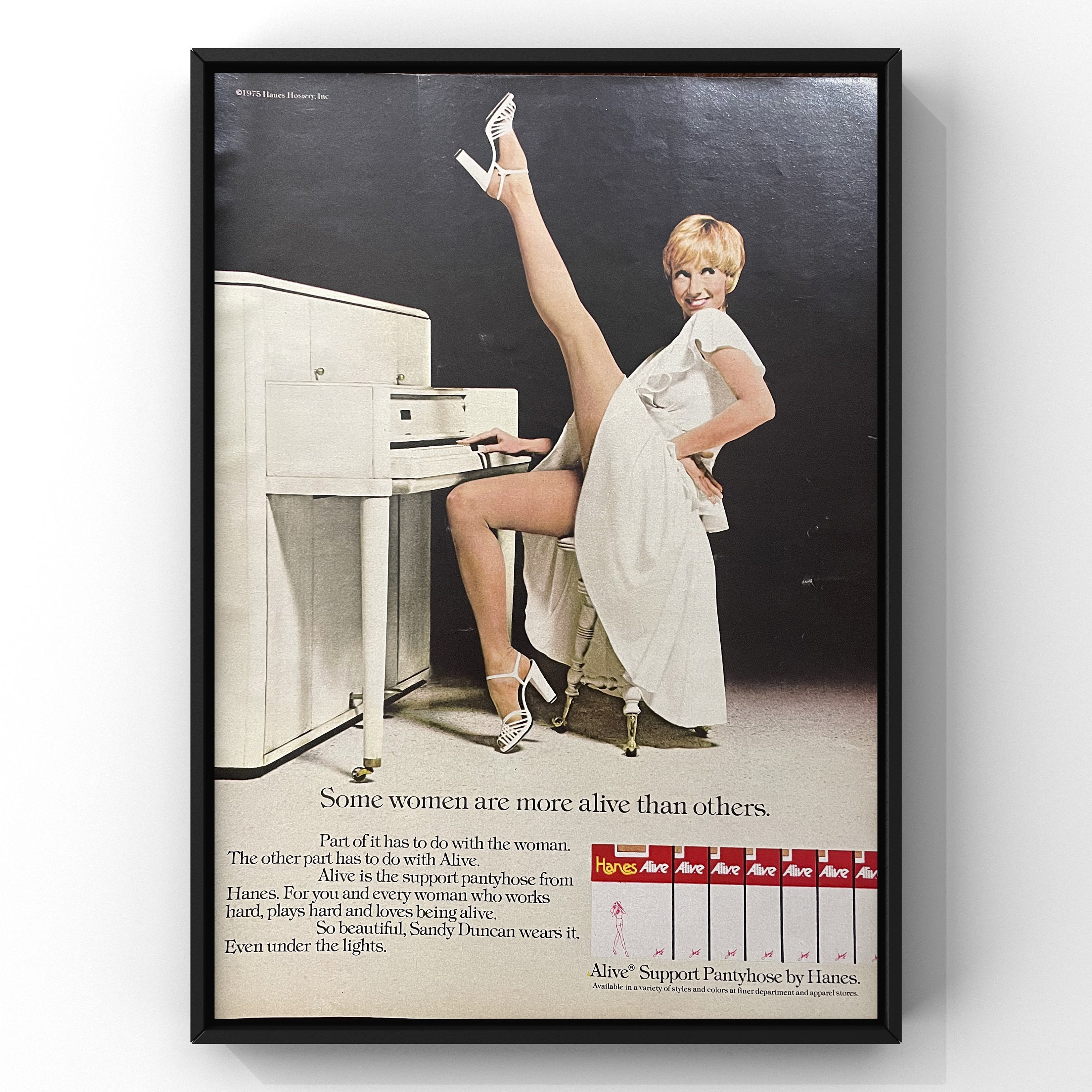 1984 Hanes Alive Support Pantyhose Ad - Page is Worth on eBid