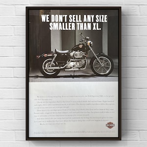 Vintage 1990s Harley Davidson Motorcycle 90s Magazine Page Ad Poster Print Wall Art Home Decor Retro Gift Original Collectible Man Cave HD