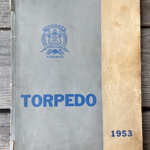 Vintage 1950s Yearbook Soft Cover Book Torpedo 1953 Toronto Canada High School Retro Clothing People Photos History Highschool Teenagers 50s