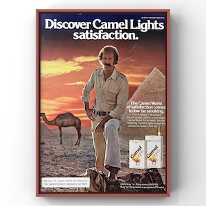Vintage 1970s Camel Cigarettes Camels 70s Tobacco Egypt Pyramids Magazine Page Ad Poster Paper Print Wall Art Home Decor Retro Gift Original