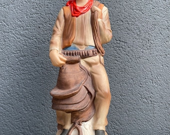 Vintage 1960s Original Lionstone cowboy western sculptured porcelain 60s John Wayne cowboys figure home decor clay figurine whiskey bottle