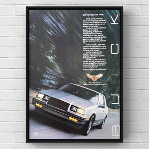 Vintage 1980s Buick Somerset Eagle GT 80s Car GM Magazine Page Ad Poster Paper Print Wall Art Home Decor Retro Gift Original Collectible Man
