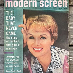 Vintage 1960s Magazine Modern Screen 1961 60s Retro Book Gossip Collectible Gift Home Decor Hollywood Soft Cover Cheryl Crane Pinup Movies