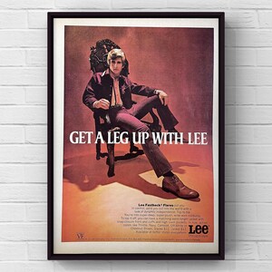 Vintage 1970s Lee Brand Clothing 70s Man Pants Lees Magazine Page Ad Poster Paper Print Wall Art Home Decor Retro Gift Original Collectible
