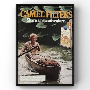 Vintage 1980s Camel Cigarettes Tobacco 80s Magazine Page Ad Poster Print Wall Art Home Decor Retro Gift Original Collectible Man Cave Trendy