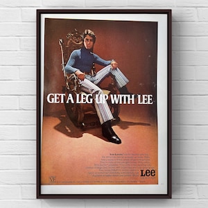 Vintage 1970s Lee Brand Clothing 70s Man Pants Lees Magazine Page Ad Poster Paper Print Wall Art Home Decor Retro Gift Original Collectible