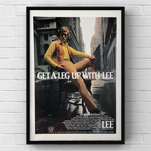 Vintage 1970s Lee Brand Clothing 70s Man Pants Lees Magazine Page Ad Poster Paper Print Wall Art Home Decor Retro Gift Original Collectible