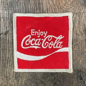 Vintage 1970s Coca-Cola Sew On Patch Accessories Retro Coke Pop Soda Gift Collectible 70s Patches Enjoy Coca Cola DIY Cute Small Clothing