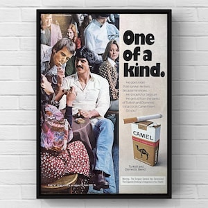 Cartel publicitario vintage de cigarrillos Camel Tobacco de los años 70, impresión en papel, arte de pared, decoración del hogar, regalo retro, colección original, cueva del hombre.