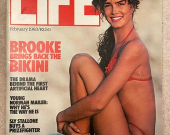 Vintage 1980s LIFE Magazine Brooke Shields 80s retro book February 1983 poster print USA Sly Stallone collectible home decor mag soft cover