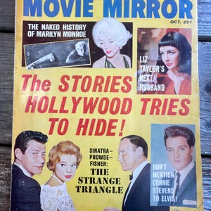 Vintage 1960s Magazine Movie Mirror TV Star 1962 Marilyn Monroe Pinup 60s Retro Book Gossip Collectible Gift Home Decor Hollywood Liz Taylor