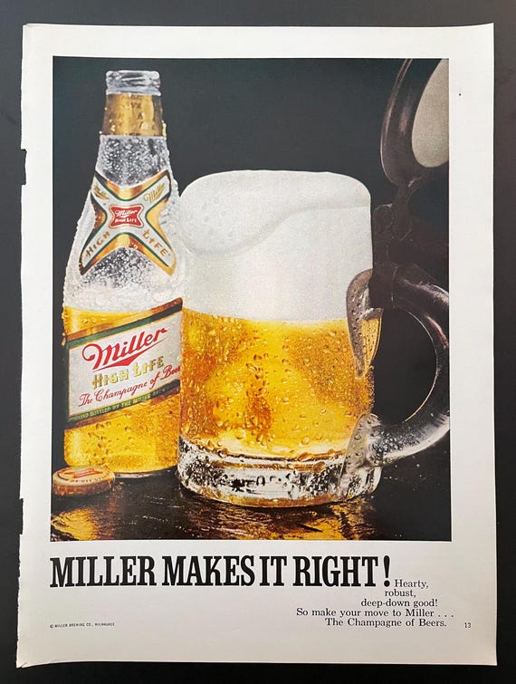 60's MILLER HIGH LIFE BEER ビール ビンテージ ライトサイン ミラー