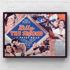 Vintage anni '30 Kelly The Second Movie, poster pubblicitario in formato ridotto, stampa su carta, decorazione da parete per la casa, regalo retrò originale da collezione, film, boxe