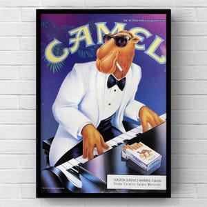 Vintage 1990s Camel Cigarettes 90s Magazine Page Ad Poster Print Wall Art Home Decor Retro Gift Original Collectible Man Tobacco Funny Phone