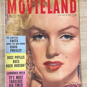 Vintage 1950s Full Magazine Movieland 1957 Audrey Hepburn Movies Pinup 60s Retro Book Gossip Collectible Gift Home Decor Hollywood Film TV