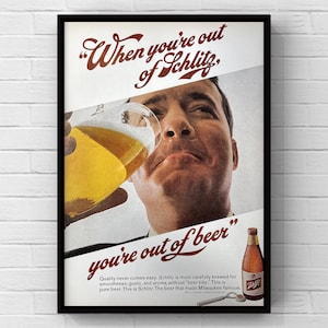 Vintage 1960s Schlitz Beer Bar 60s Alcohol Magazine Page Ad Poster Print Wall Art Home Decor Retro Gift Original Collectible Man Cave Trendy