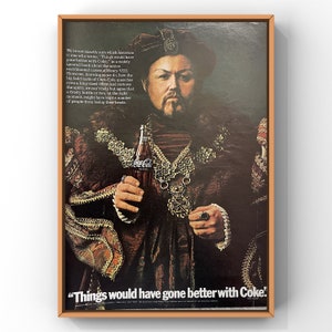 Vintage 1960s Coke Coca-Cola Soda / AC Auto 60er Magazin Seite Anzeige Poster Druck Wand Kunst Wohnkultur Retro Geschenk Original Sammlerstück Man Höhle
