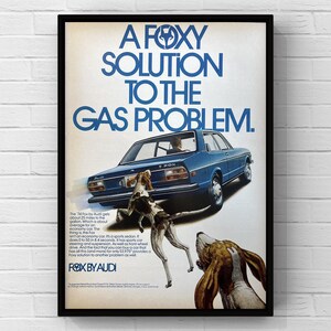 Cartel publicitario de revista de los años 70 con diseño de coche Audi Fox, impresión en papel, arte de pared, decoración del hogar, regalo retro, colección original, clásico, para perro, cueva del hombre.