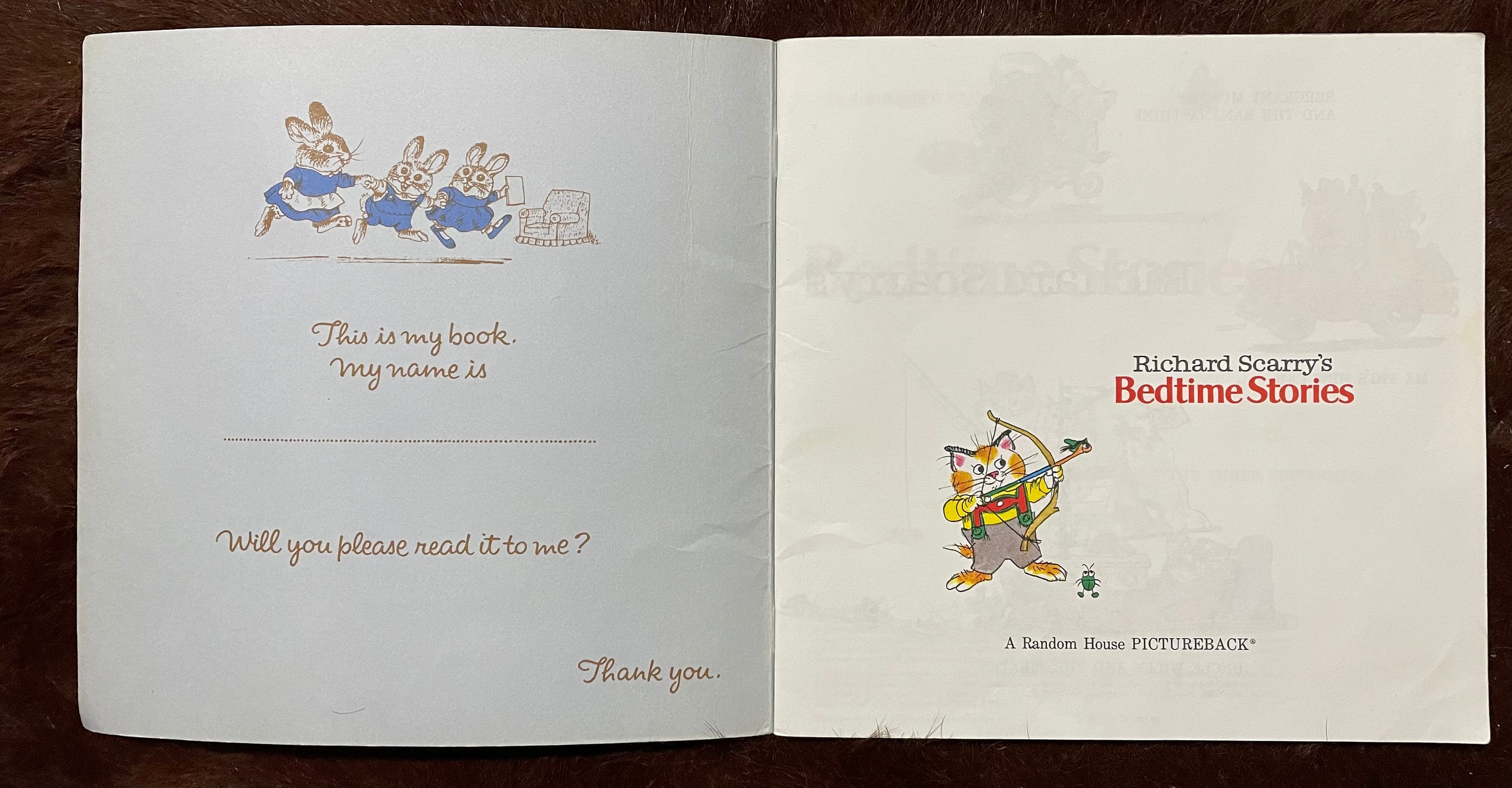 Vintage 1980s Children's Book Richard Scarry's Bedtime