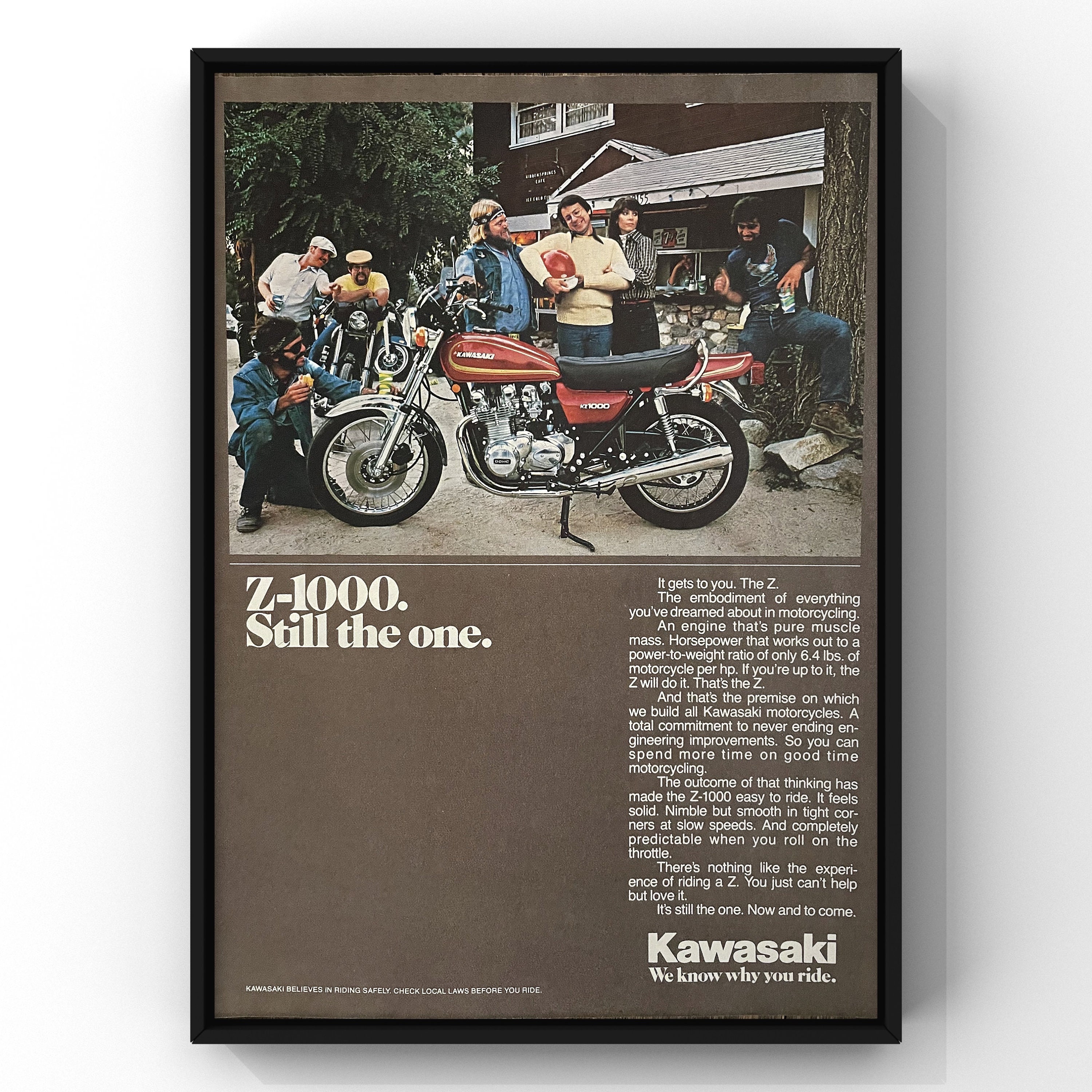 Vintage 1970s Kawasaki Motorcycle Z-1000 70s Biker Magazine Ad