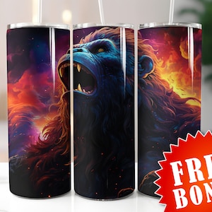 Seamless Gorilla tumbler wrap, 20oz & 30oz Sublimation Tumbler, Gorilla design, gorilla tumbler wrap png, gorilla tumbler, animal tumbler