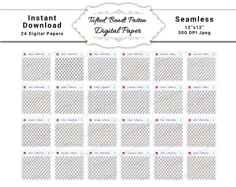 Tuft Patterns Tufted Beads Pattern Digital Paper-quilted Backgrounds, Tufted Digital ...