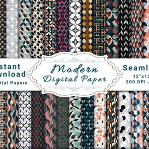 Modern Digital Paper, printable papers, digital printable paper, pattern digital paper, digital papers seamless patterns, Kraft Paper
