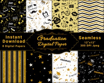 Seamless Graduation digital paper Backgrounds, printable digital paper, graduation pattern background printable, Mixed Paper Sets,