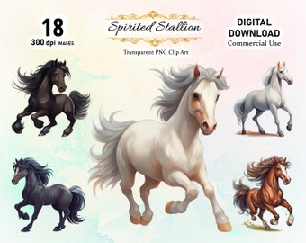 High-quality png horse clipart, cute horse clipart, horse lover, Clip Art & Image Files,horse clip art ,instant download for commercial use