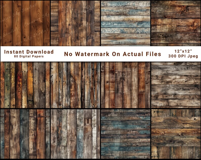 Wood Digital Papers Seamless Wood Textures Digital Paper - Etsy