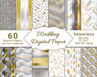 Seamless Wedding Digital Paper Backgrounds, printable digital paper, wedding wrapping paper printable, Mixed Paper Sets, background paper
