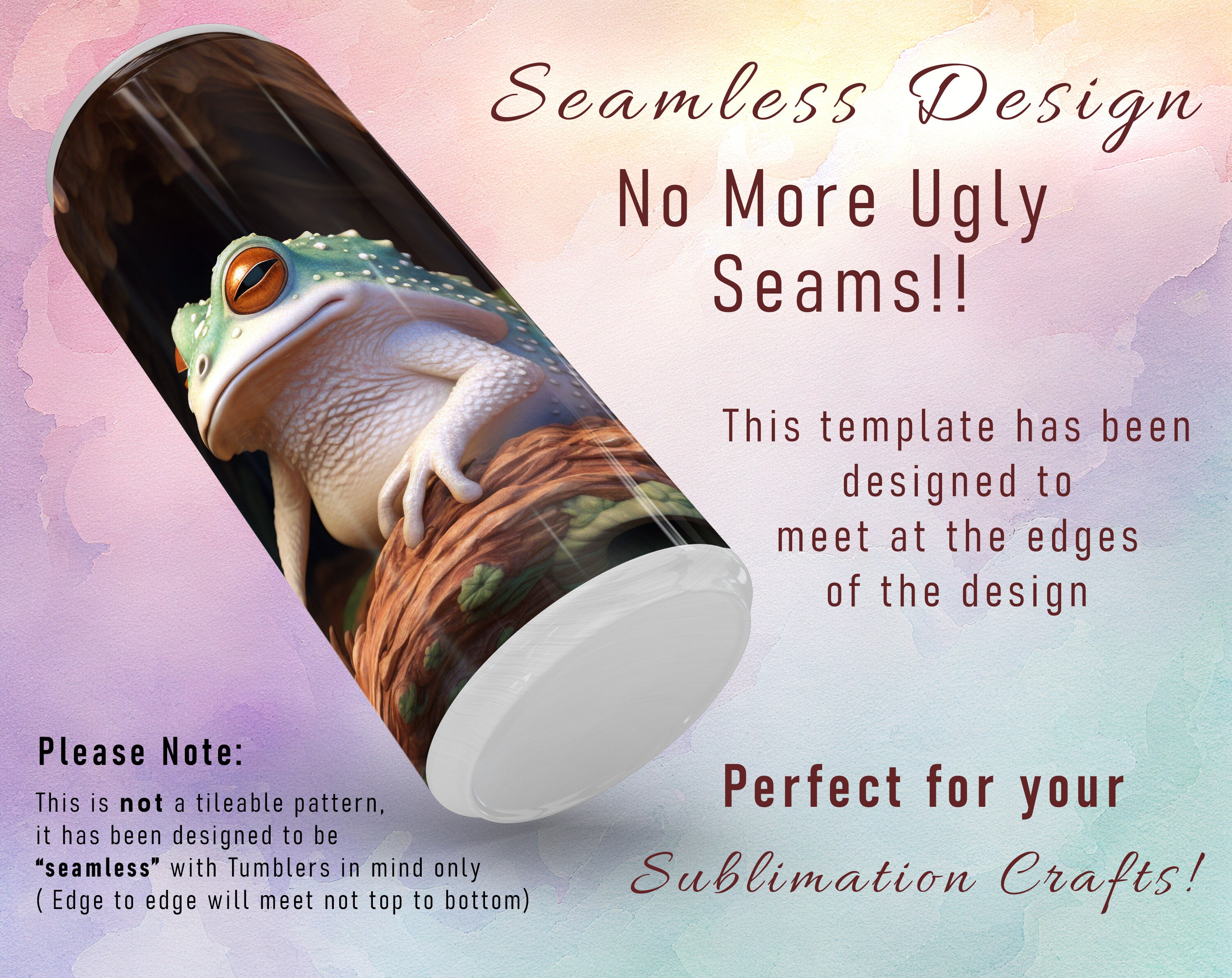 Seamless 3d Frog Tumbler Wrap, Tumbler Wrap Png, Sublimation Designs ...